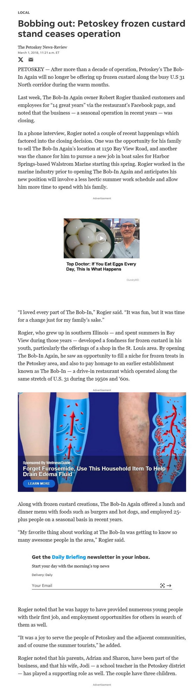 Bob-In Restaurant (Bob-In Again, Bobs Drive-In) - March 2018 Article On Bob-In Again Closing (newer photo)